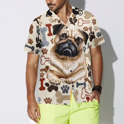 litzzy Pug Hawaiian Shirt, Retro Pug, Paws Pug Aloha Shirt For Men, Women - Perfect Gift For Pug Lovers, dog hawaiian shirt Hawaii Shirt   