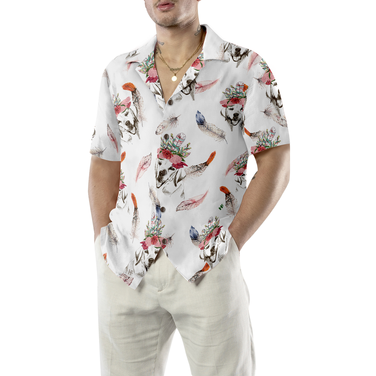 litzzy Labrador Retriever Hawaiian Shirt, Labrador Retriever Boho Chic Dogs Aloha Shirt For Men, Women - Perfect Gift For Labrador Retriever Lover, dog hawaiian shirt Hawaii Shirt   