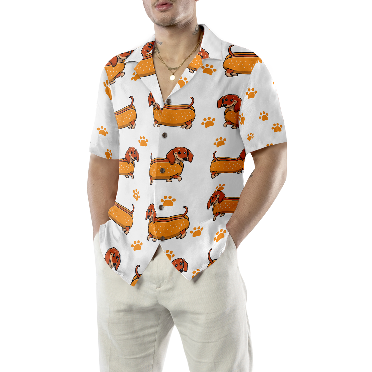 litzzy Dachshund Hawaiian Shirt, Real Hotdog Dachshund Aloha Shirt For Men, Women - Perfect Gift For Dachshund Lovers, dog hawaiian shirt Hawaii Shirt   