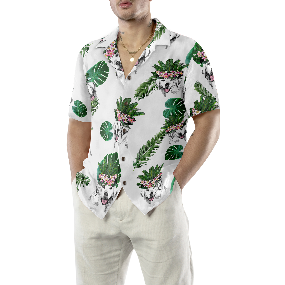 litzzy Labrador Retriever Hawaiian Shirt, Labrador Retriever Tropical Summer, Tropical Flowers Aloha Shirt For Men, Women - Perfect Gift For Labrador Retriever Lover, dog hawaiian shirt Hawaii Shirt   