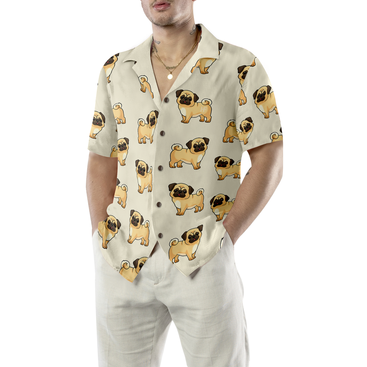 litzzy Pug Hawaiian Shirt, Cute Pug Aloha Shirt For Men, Women - Perfect Gift For Pug Lover, dog hawaiian shirt Hawaii Shirt   