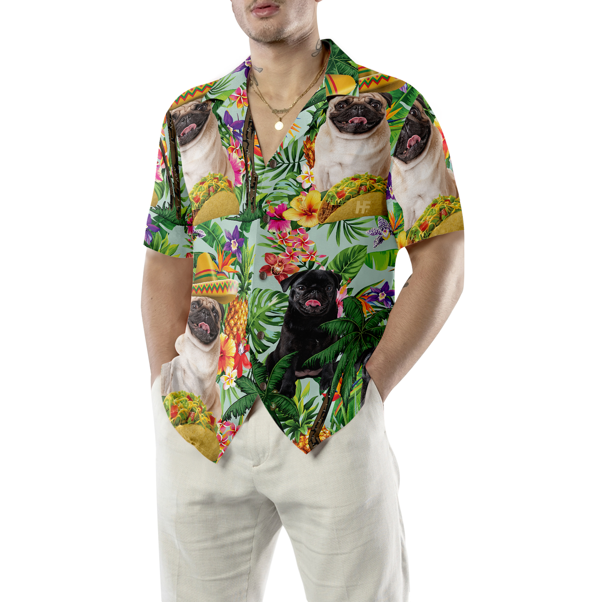 litzzy Pug Hawaiian Shirt, Tropical Summer, Tropical Fruit, Pug Are Ready For Summer Aloha Shirt For Men, Women - Perfect Gift For Pug Lover, dog hawaiian shirt Hawaii Shirt   