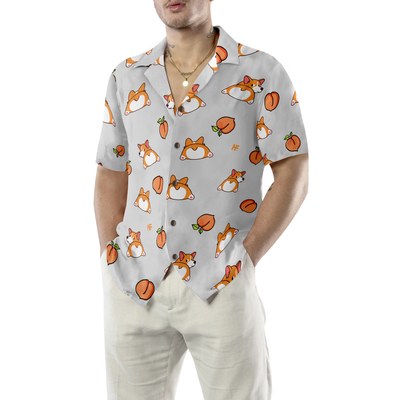 litzzy Corgi Butt And Peach Seamless Hawaiian Shirt, Corgi Aloha Shirt For Men, Women And Women - Perfect Gift For Corgi Lovers, dog hawaiian shirt Hawaii Shirt   