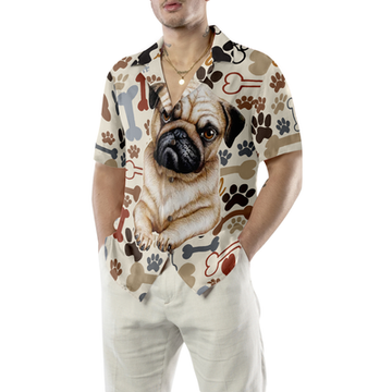 litzzy Pug Hawaiian Shirt, Retro Pug, Paws Pug Aloha Shirt For Men, Women - Perfect Gift For Pug Lovers, dog hawaiian shirt Hawaii Shirt   