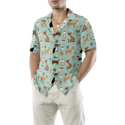 litzzy Chihuahua Hawaiian Shirt, Chihuahua And Coffee Aloha Shirt For Men, Women - Perfect Gift For Chihuahua Lovers, dog hawaiian shirt Hawaii Shirt   