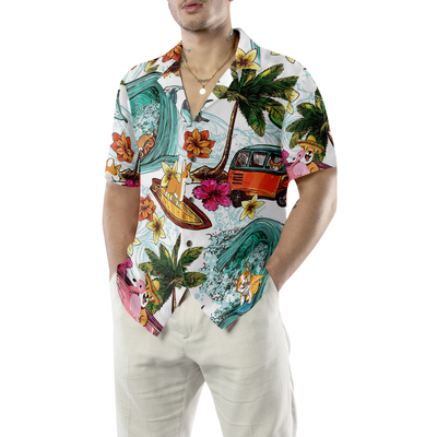 litzzy Corgi Hawaiian Shirt, Corgi On The Beach, Palm Tree Aloha Shirt For Men, Women - Perfect Gift For Corgi Lovers, dog hawaiian shirt Hawaii Shirt   
