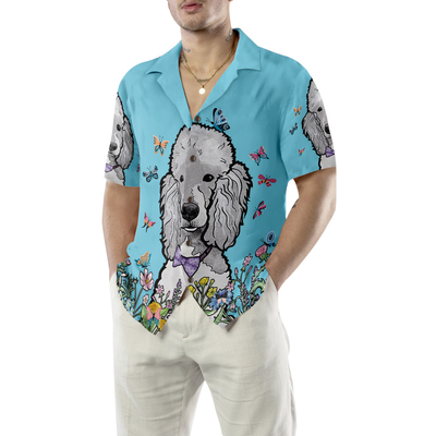 litzzy Poodle Hawaiian Shirt, Lady Poodle, Colorful Butterflies Aloha Shirt For Men, Women - Perfect Gift For Poodle Lovers, dog hawaiian shirt Hawaii Shirt   