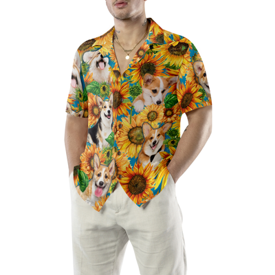 litzzy Corgi Hawaiian Shirt, Corgi Lovers With Sunflower Aloha Shirt For Men, Women - Perfect Gift For Corgi Lovers, dog hawaiian shirt Hawaii Shirt   
