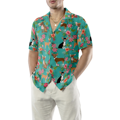 litzzy Chihuahua Hawaiian Shirt, Habiscus Floral Chihuahua Dog Aloha Shirt For Men, Women - Perfect Gift For Chihuahua Lovers, dog hawaiian shirt Hawaii Shirt   