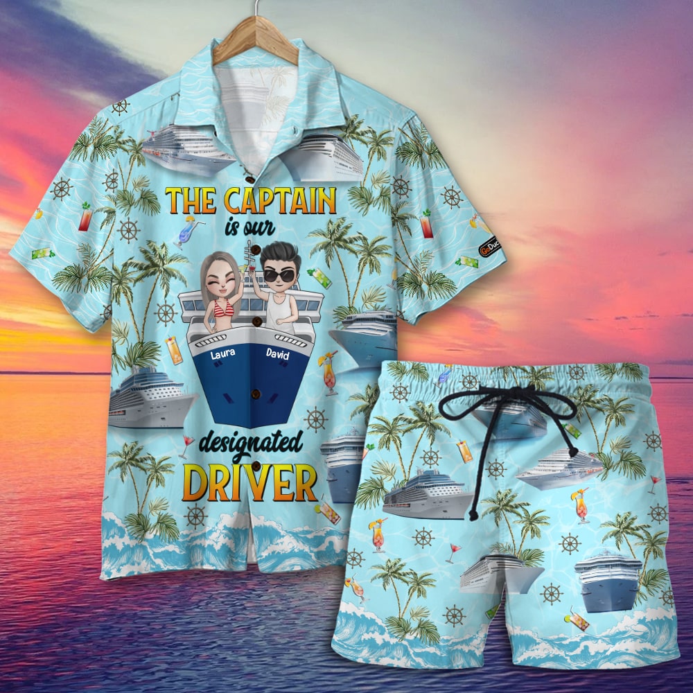litzzy The Captain Is Our Designated Driver, Personalized Hawaiian Shirt and Men Beach Shorts, Gifts for Cruising Lovers Hawaiian Shirt For Men, Woman, Litzzy Aloha Shirt Hawaii Shirt   