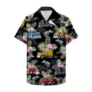 litzzy Trucker Semitruck pattern Hawaiian Shirt, Aloha Shirt Hawaiian Shirt For Men, Woman, Litzzy Aloha Shirt Hawaii Shirt   