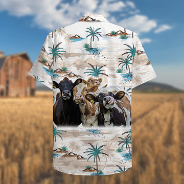 litzzy Farmer Hawaiian Shirt - Home Is Where My Cows Are - Palm Tree Pattern Hawaiian Shirt For Men, Woman, Litzzy Aloha Shirt Hawaiian Shirt   