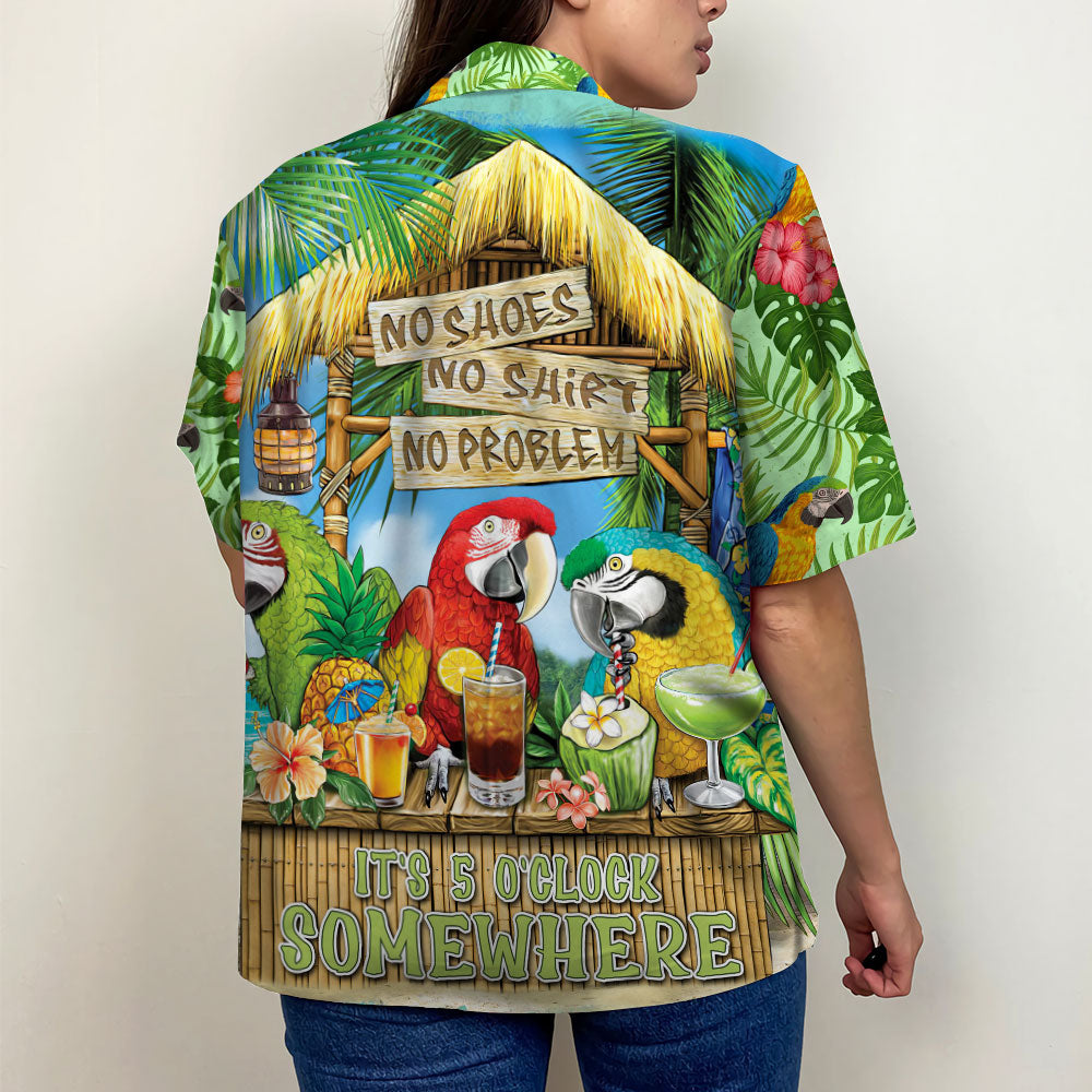 litzzy Parrot Hawaiian Shirt, Aloha Shirt, It's 5 O'clock Somewhere, Gift For Summer Hawaiian Shirt For Men, Woman, Litzzy Aloha Shirt Hawaii Shirt   