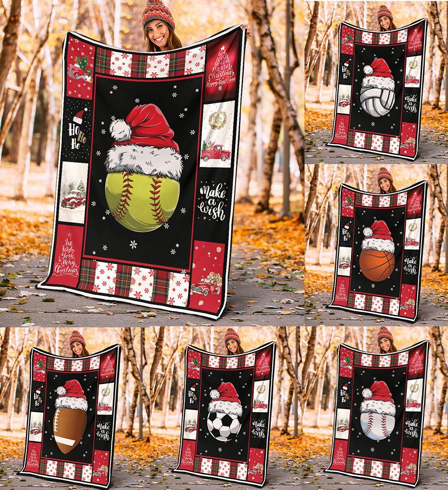 litzzy Sport Santa Xmas Fleece Blanket - Lath2011201 Quilt Blanket   