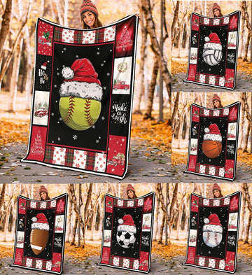 litzzy Sport Santa Xmas Fleece Blanket - Lath2011201 Quilt Blanket   