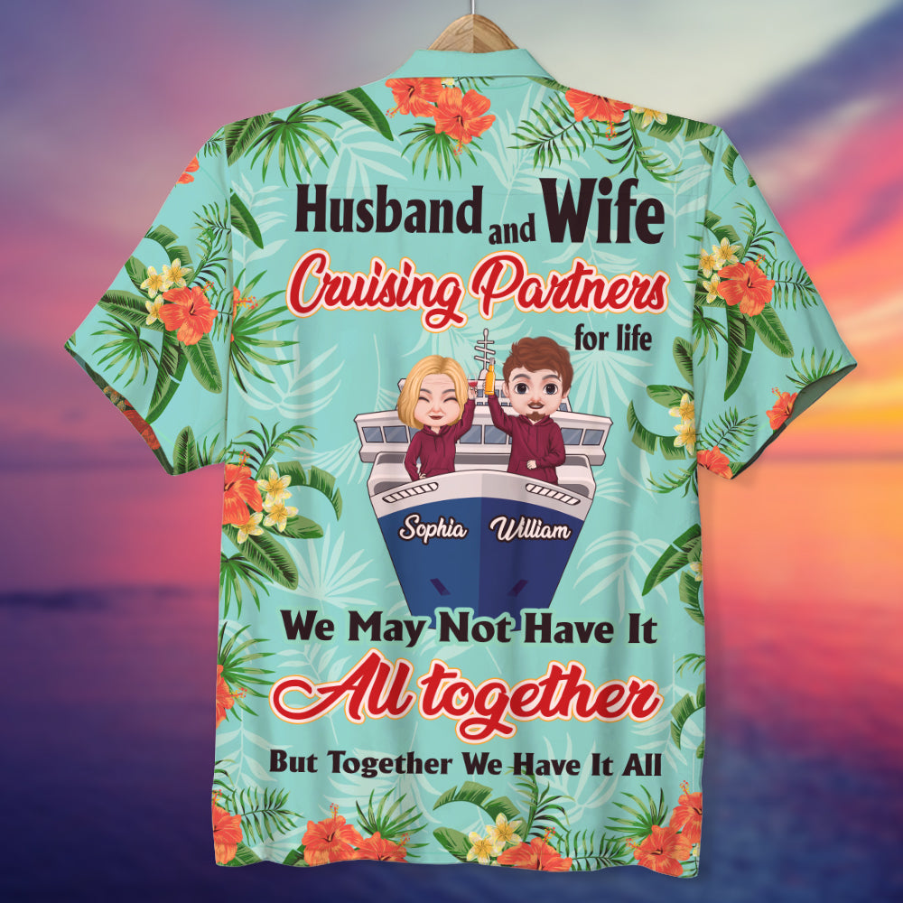 litzzy Husband And Wife Cruising Partners For Life, Couple Casual Shirt Hawaiian Shirt Hawaiian Shirt For Men, Woman, Litzzy Aloha Shirt Hawaii Shirt   