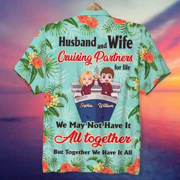 litzzy Husband And Wife Cruising Partners For Life, Couple Casual Shirt Hawaiian Shirt Hawaiian Shirt For Men, Woman, Litzzy Aloha Shirt Hawaii Shirt   