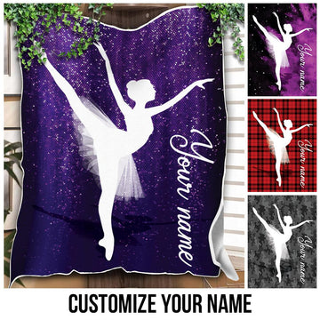 litzzy Personalized Ballet Fleece Blanket Collection - Tlno0711202 Quilt Blanket   