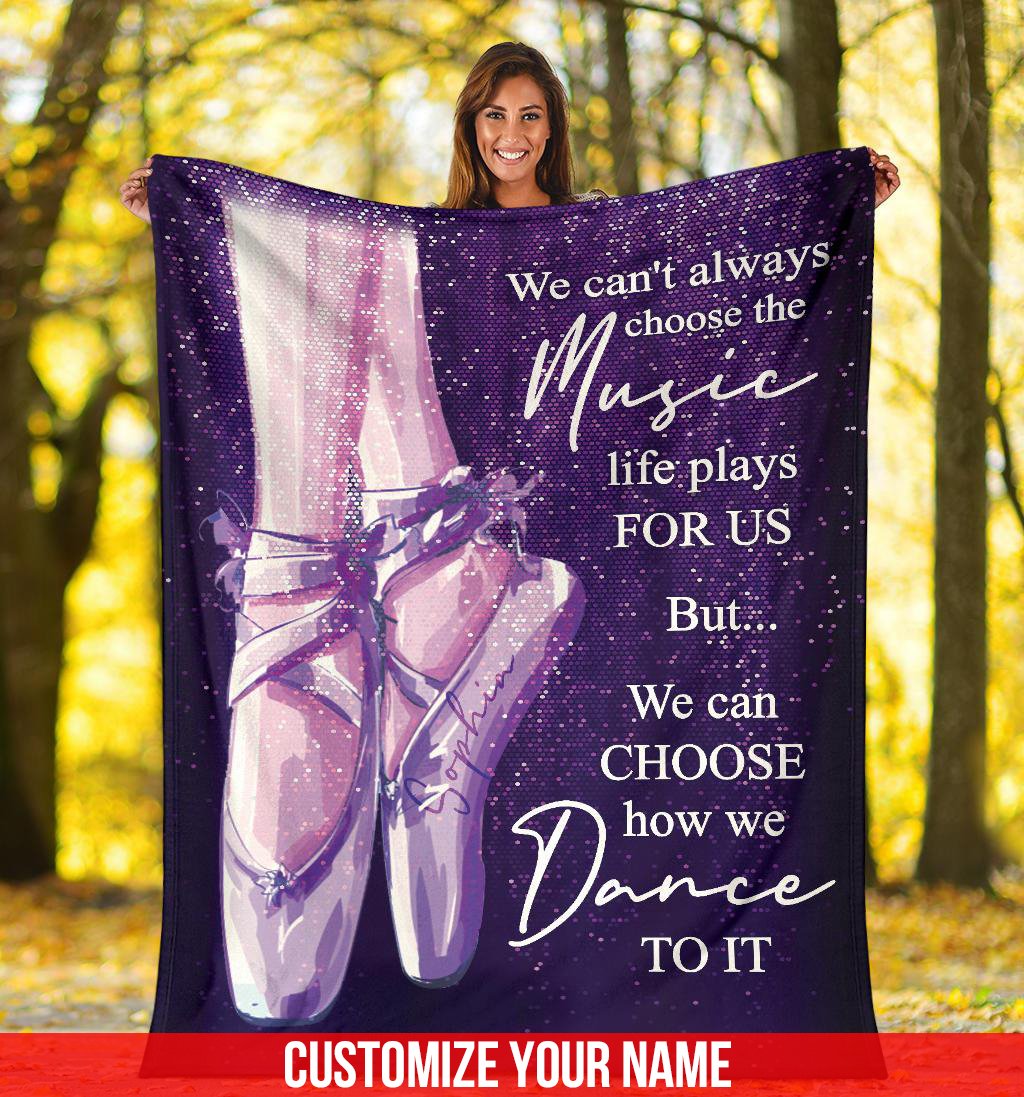litzzy Personalized Ballet Shoes Fleece Blanket - Tlno1811201 Quilt Blanket 50x60  
