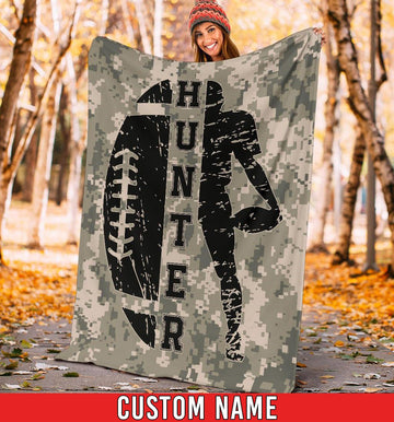 litzzy Personalized Football Player Fleece Blanket - Nh0911203 Quilt Blanket 50x60  