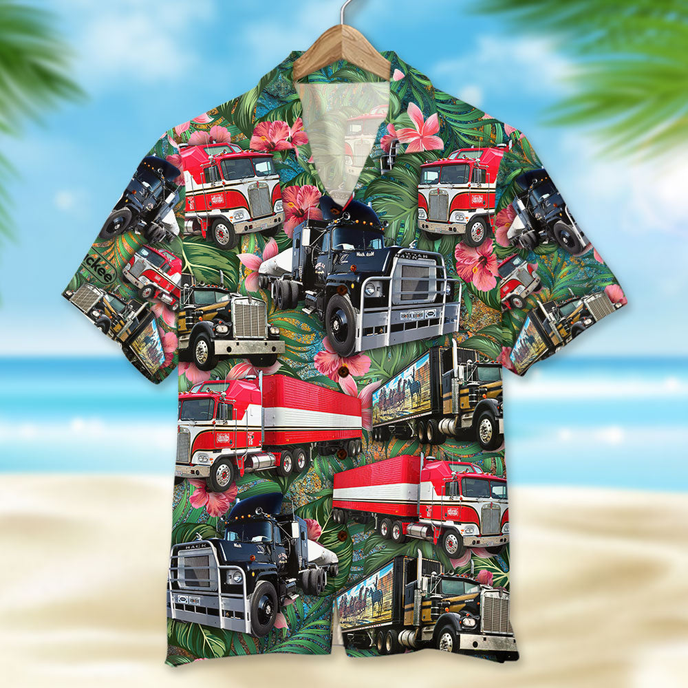 litzzy Trucker Hawaiian Shirt, Gift For Trucker Lovers, Tropical Pattern Hawaiian Shirt For Men, Woman, Litzzy Aloha Shirt Hawaiian Shirt   