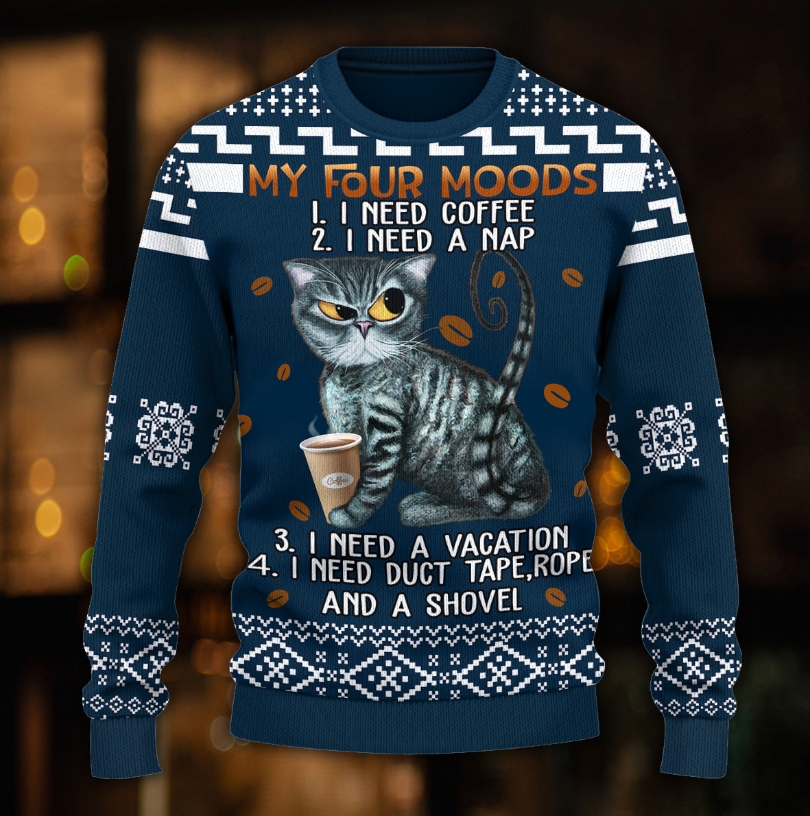 litzzy Cat Knitted Sweater, Gift for Cat Lovers, Cat Mom - KN053PA06 -  Best Gift For Christmas, Noel Malalan - Christmas Signature Sweater   