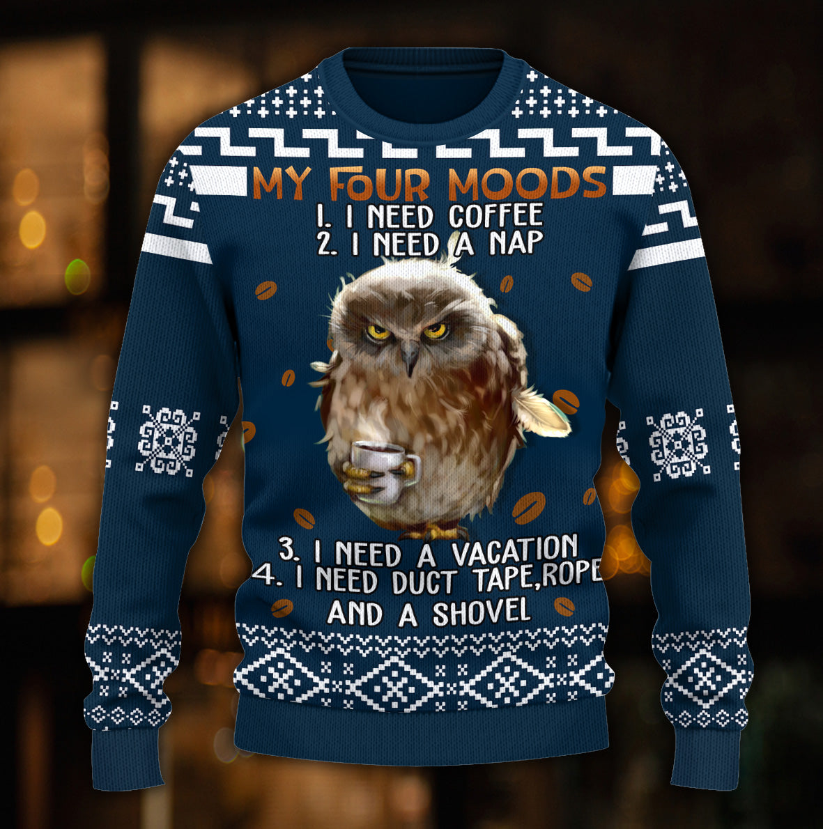 litzzy Owl Knitted Sweater, Gift for Owl Lovers - KN061PA06 -  Best Gift For Christmas, Noel Malalan - Christmas Signature Sweater   