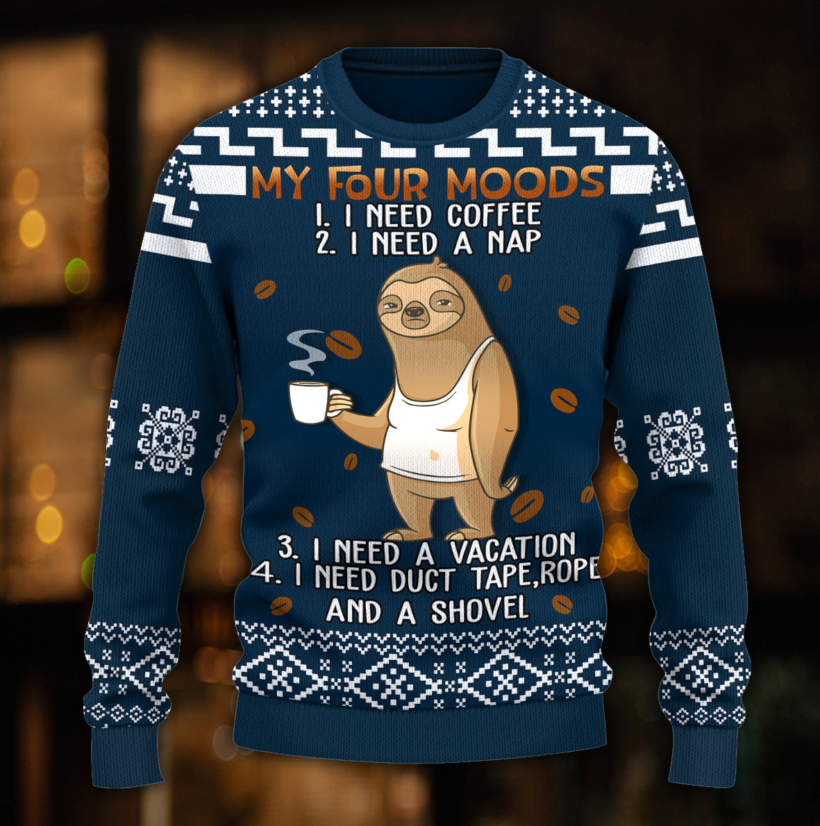 litzzy Sloth Knitted Sweater, Gift for Sloth Lovers - KN065PA06 -  Best Gift For Christmas, Noel Malalan - Christmas Signature Sweater   