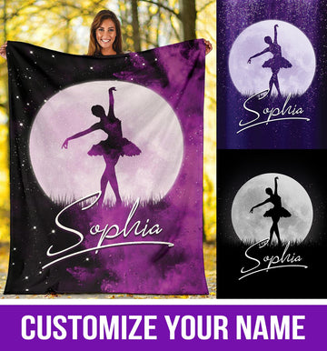 litzzy Personalized Ballet Moon Collection Fleece Blanket - Tlno1110202Ki Quilt Blanket CUSTOM COLOR 50 X 60 