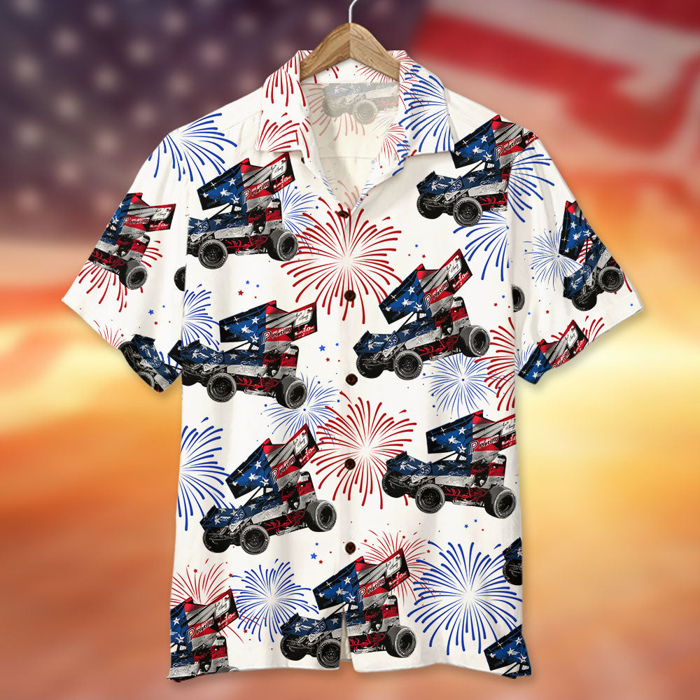 litzzy Independence Day Personalized Dirt Track Racing Hawaiian Shirt Hawaiian Shirt For Men, Woman, Litzzy Aloha Shirt Hawaii Shirt   