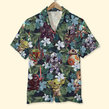 litzzy S. W. Hawaiian Shirt - Blue Flower Pattern Hawaiian Shirt For Men, Woman, Litzzy Aloha Shirt Hawaii Shirt   