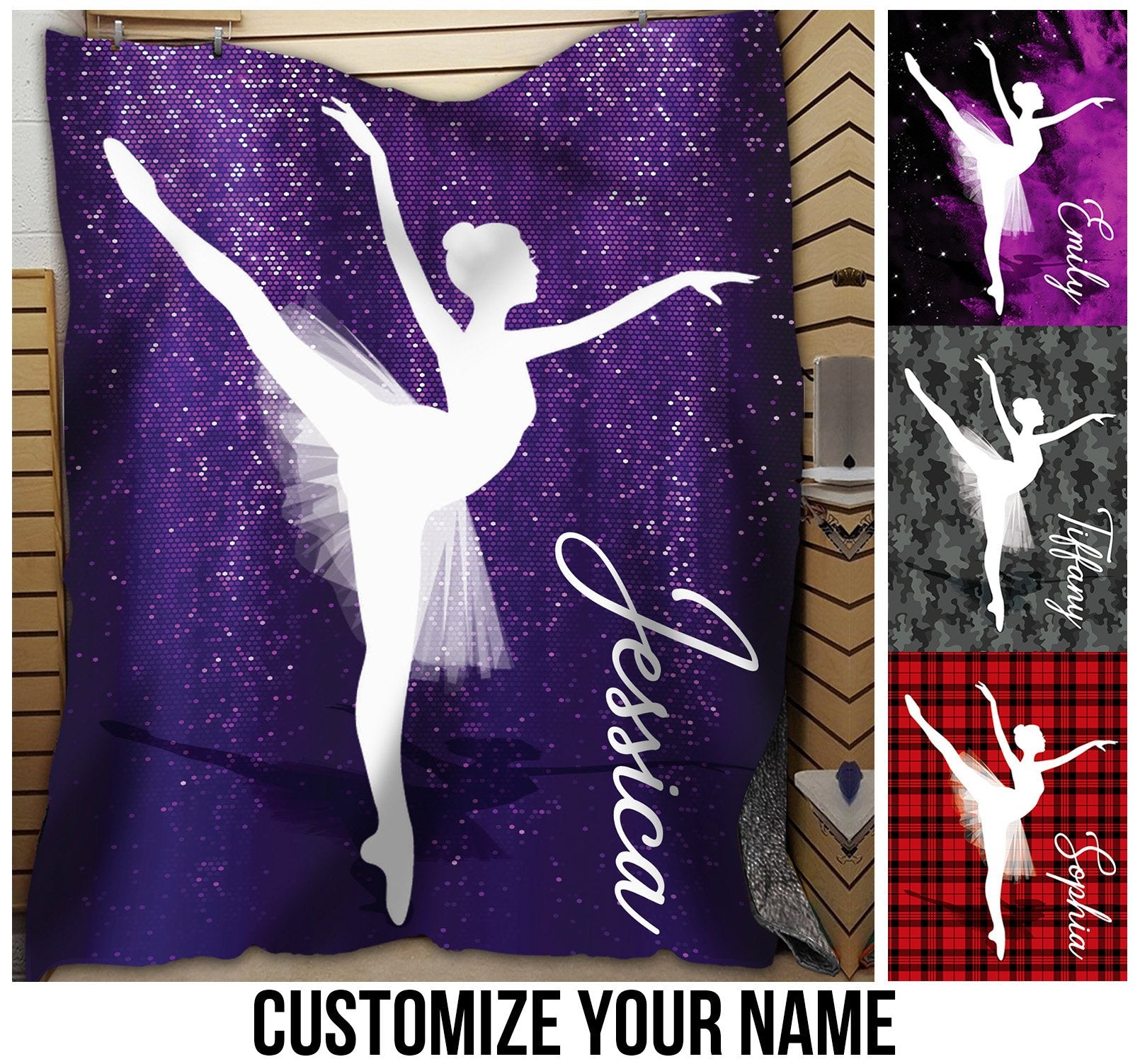 litzzy Personalized Ballet Fleece Blanket Collection - Tlno0711202 Quilt Blanket   