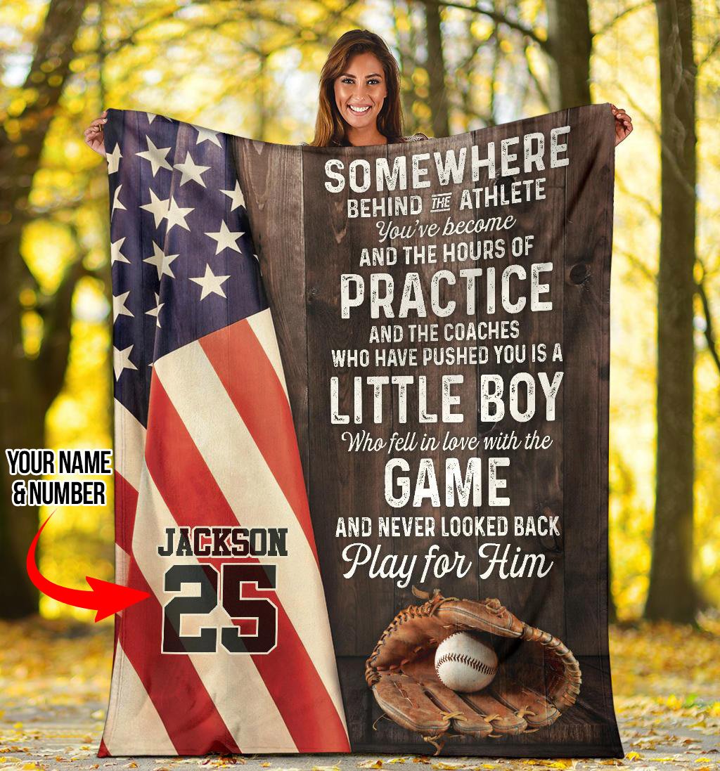 litzzy Personalized Baseball Play For Him Fleece Blanket - Tlno2511201 Quilt Blanket   