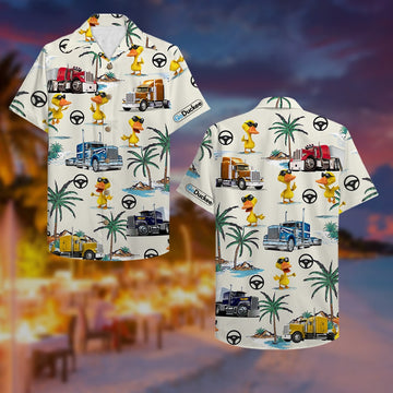 litzzy Trucker Duck Hawaiian Shirt - Truck & Duck Pattern Hawaiian Shirt For Men, Woman, Litzzy Aloha Shirt Hawaii Shirt   