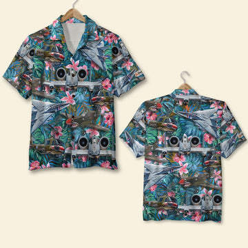 litzzy Military Aircraft and Floral Pattern, Hawaiian Shirt, Summer Gifts Hawaiian Shirt For Men, Woman, Litzzy Aloha Shirt Hawaii Shirt   