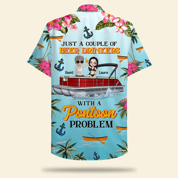 litzzy Personalized Pontoon Couple Hawaiian Shirt - Just A Couple of Beer Drinkers Fol7-Vd1 Hawaiian Shirt For Men, Woman, Litzzy Aloha Shirt Hawaiian Shirt   