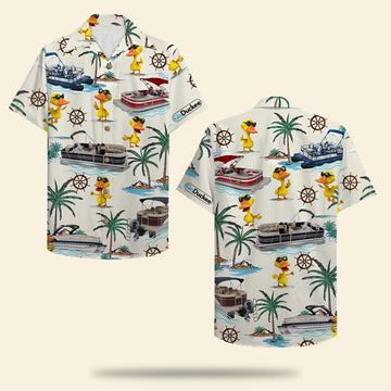 litzzy Pontoon Duck Hawaiian Shirt - Pontoon Boat & Duck Pattern Fol7-Vd1 Hawaiian Shirt For Men, Woman, Litzzy Aloha Shirt Hawaiian Shirt   