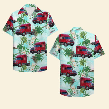 litzzy Custom Truck Photo - Truck Driver Hawaiian Shirt - Trucker Tropical Pattern Hawaiian Shirt For Men, Woman, Litzzy Aloha Shirt Hawaiian Shirt   