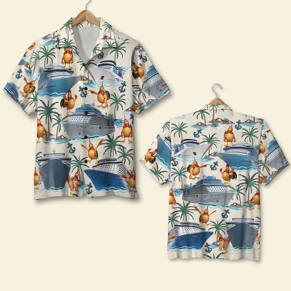 litzzy Cruising Chicken Let's Enjoy the Trip, Hawaiian Shirt, Gifts for Cruising Lovers Hawaiian Shirt For Men, Woman, Litzzy Aloha Shirt Hawaii Shirt   