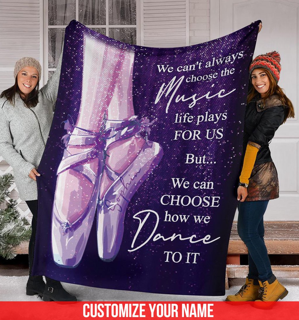 litzzy Personalized Ballet Shoes Fleece Blanket - Tlno1811201 Quilt Blanket 60x80  