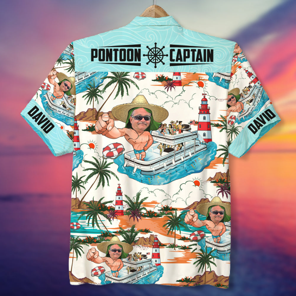 litzzy Pontoon Captain Personalized Pontoon Hawaiian Shirt, Gift For Man Hawaiian Shirt For Men, Woman, Litzzy Aloha Shirt Hawaii Shirt   