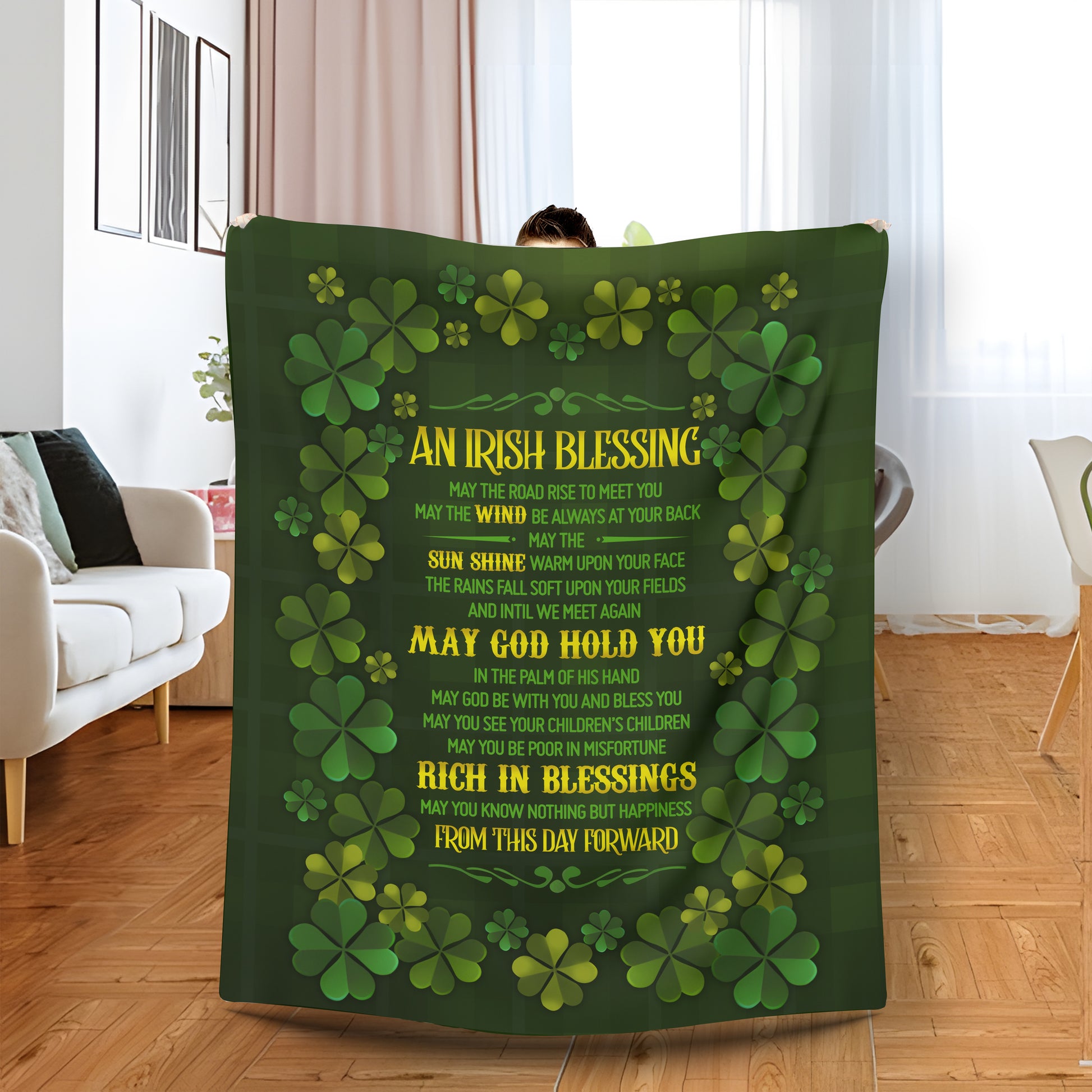 litzzy An Irish Blessing May The Road Rise To Meet You Fleece Blanket DC79234 Fleece Blanket   