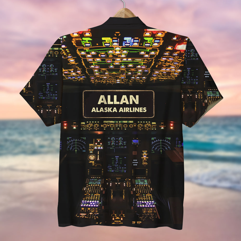 litzzy Pilot Control PanelHawaiian Shirt - Custom Name & Number Hawaiian Shirt For Men, Woman, Litzzy Aloha Shirt Hawaii Shirt   