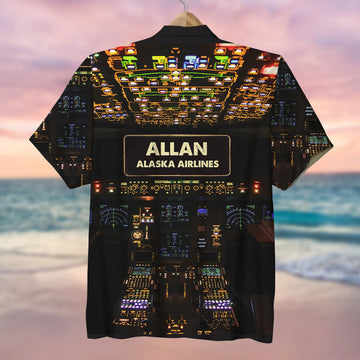litzzy Pilot Control PanelHawaiian Shirt - Custom Name & Number Hawaiian Shirt For Men, Woman, Litzzy Aloha Shirt Hawaii Shirt   