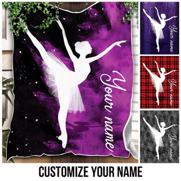 litzzy Personalized Ballet Fleece Blanket Collection - Tlno0711202 Quilt Blanket   