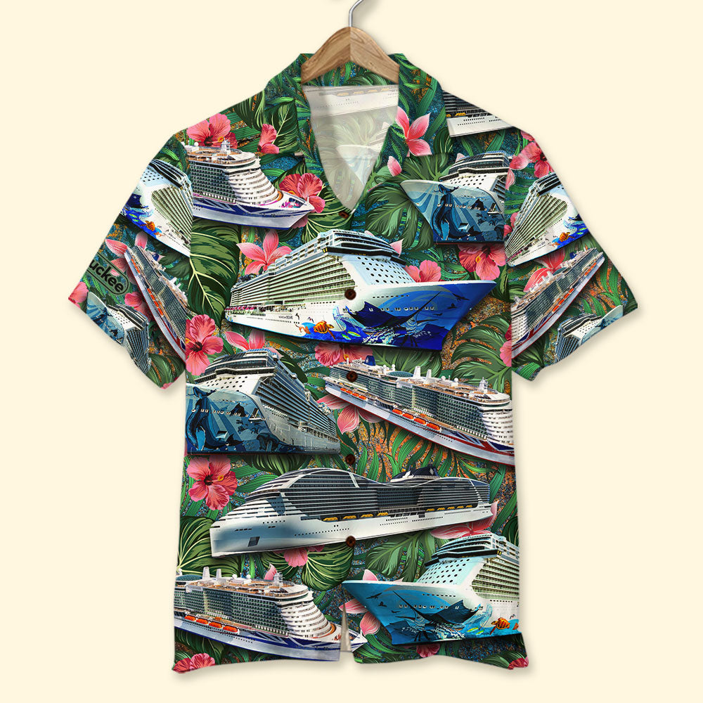 litzzy Cruising Hawaiian Shirt - Seamless Boat Pattern Hawaiian Shirt For Men, Woman, Litzzy Aloha Shirt Hawaii Shirt   