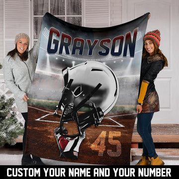 litzzy Personalized Football Fleece Blanket - Latg1611201 Quilt Blanket 50x60  
