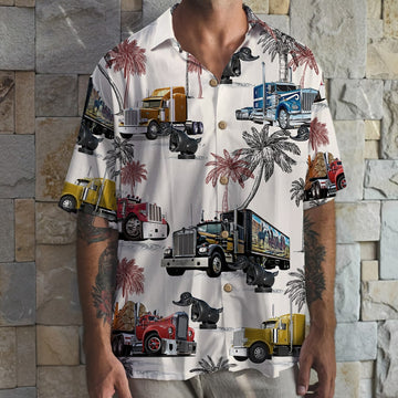 litzzy Truck With Duck Pattern Hawaiian Shirt, Aloha Shirt - Summer Gift For Trucker Hawaiian Shirt For Men, Woman, Litzzy Aloha Shirt Hawaiian Shirt   
