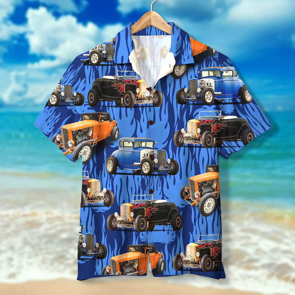 litzzy Custom Car Hot Rod Hawaiian Shirt and Men Beach Shorts Hot Rod Flame Hawaiian Shirt For Men, Woman, Litzzy Aloha Shirt Hawaiian Shirt   