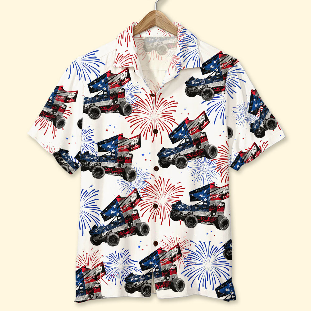 litzzy Independence Day Personalized Dirt Track Racing Hawaiian Shirt Hawaiian Shirt For Men, Woman, Litzzy Aloha Shirt Hawaii Shirt   